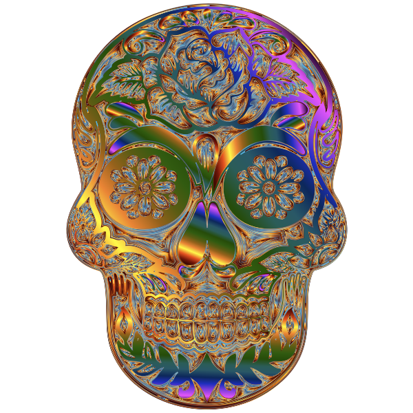 Sugar Skull Silhouette By Karen Arnold II Multichrome 2