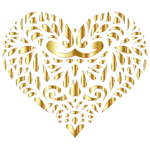 Download Decorated Gold Heart | Free SVG
