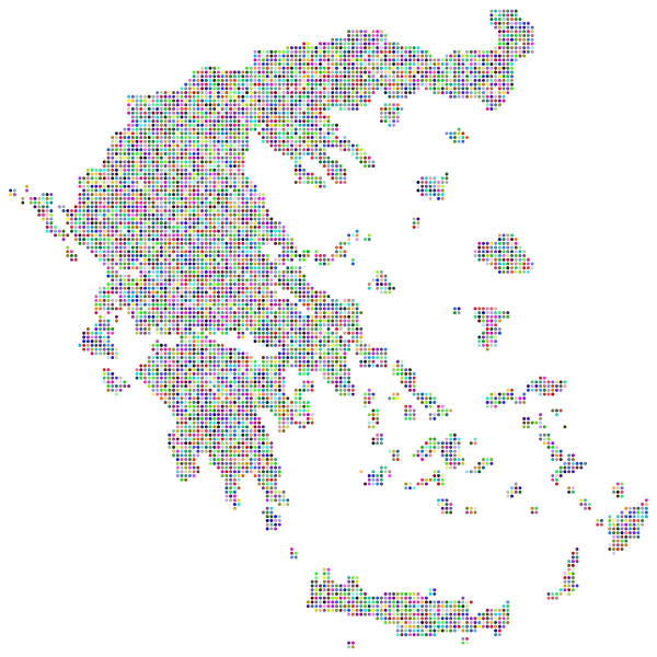 Greece Map Dotted Pattern
