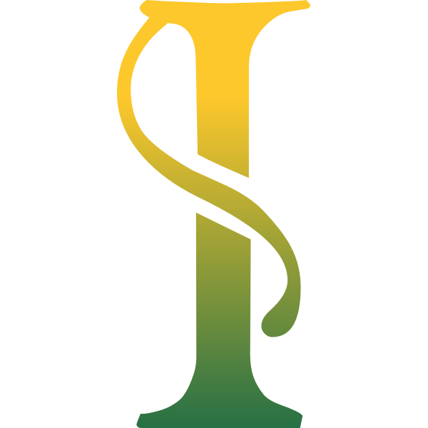 Yellow and green letter I