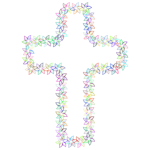 Download Floral Cross II Prismatic | Free SVG