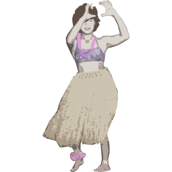 Old Style Hula Dancer - Colour