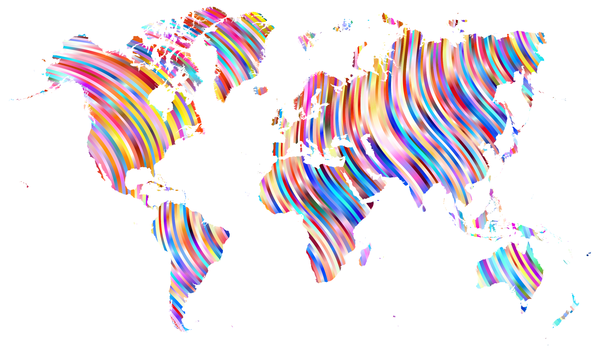 Map of the World Colorful Pattern