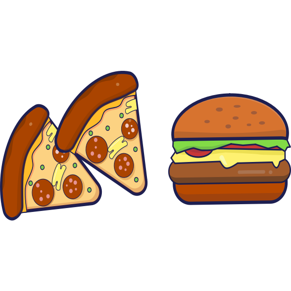 Pizza and burger