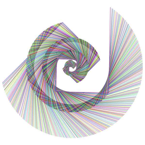 Golden Ratio Spiral Design Rainbow Type II