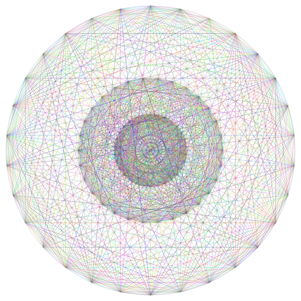 A circle with radial line pattern
