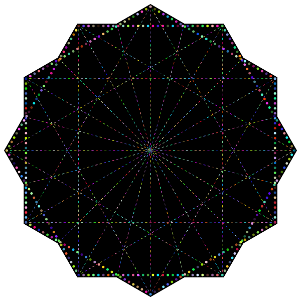 Simple Geometric Design Line Art Variation 2 Prismatic