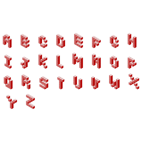 Isometric Font Alphabet 2