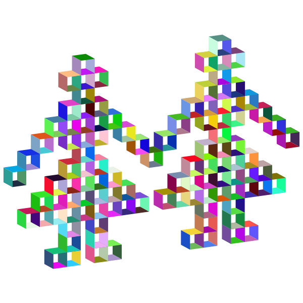 3D Open Boxes Pixel Dancers