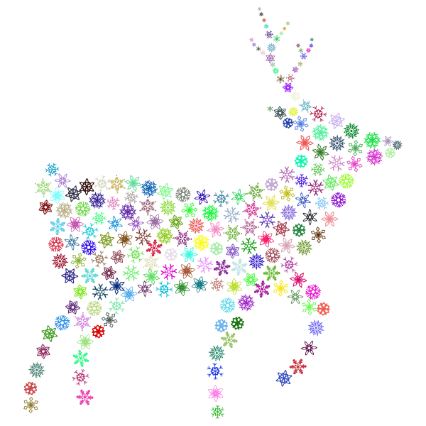 Deer Silhouette Snowflakes Prismatic