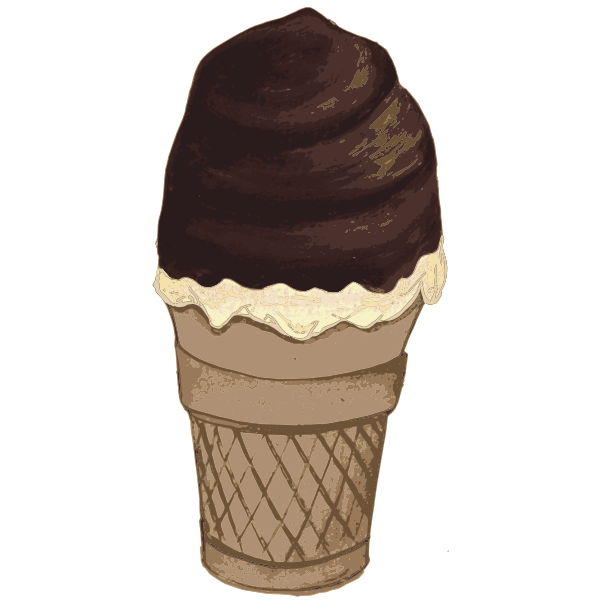 Chocolate covered ice cream cone