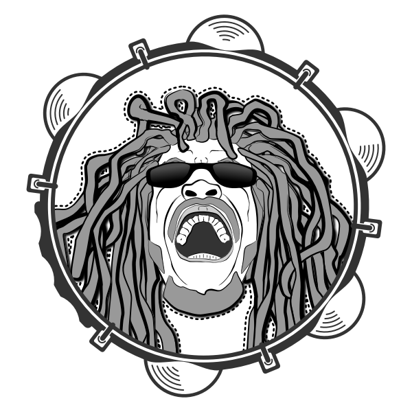 Rastafarian head monochrome