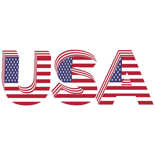 USA 3D Flag Typography