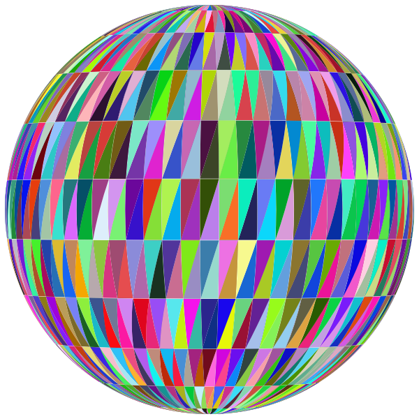 Spherical shape with colorful tiles
