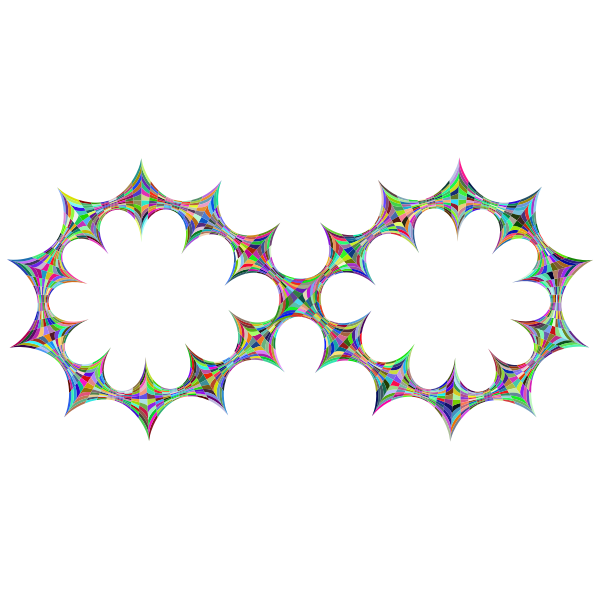 Stylized Checkered Geometric Infinity Symbol Prismatic