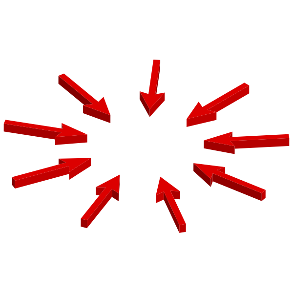 Isometric Arrows Pointing To Center