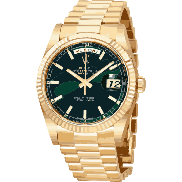 swiss watch in gold and green - horlogerie