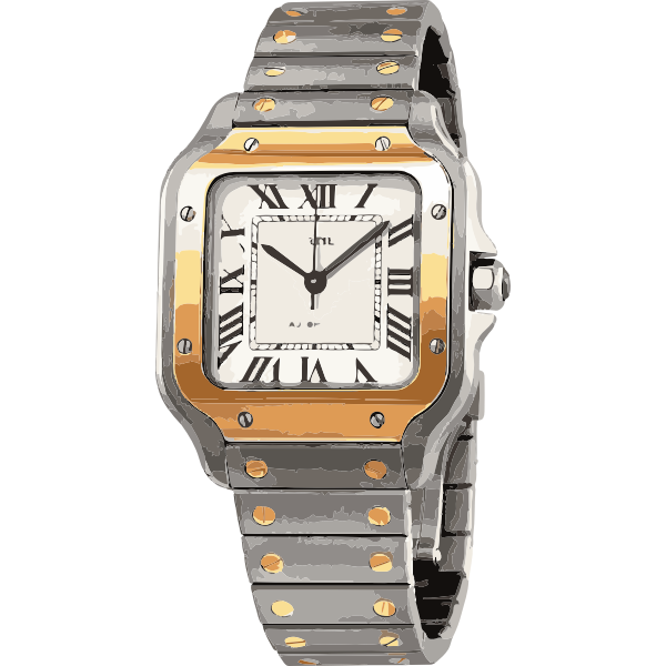 swiss watch in white gold and yellow gold with screws - horlogerie