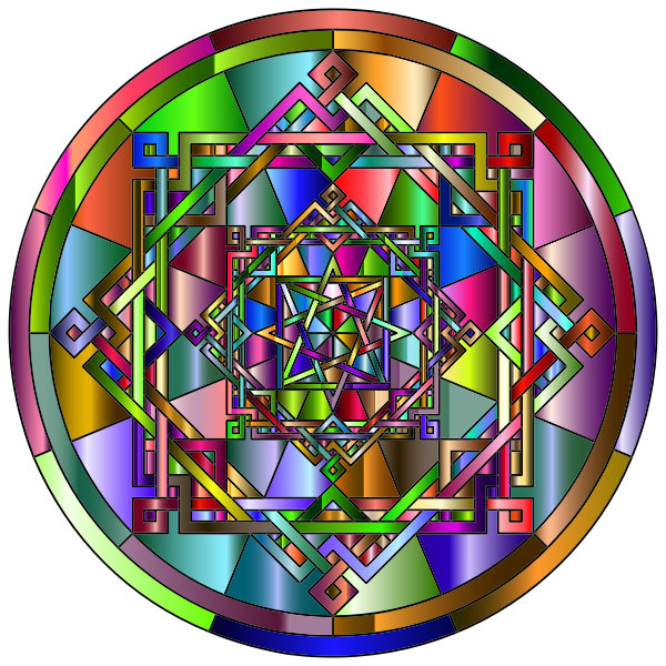 Download Interleaved Geometric Mandala Chromatic | Free SVG