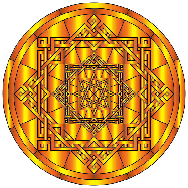 Interleaved Geometric Mandala Gold 2