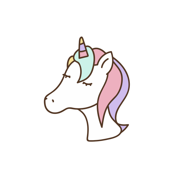Cute unicorn head