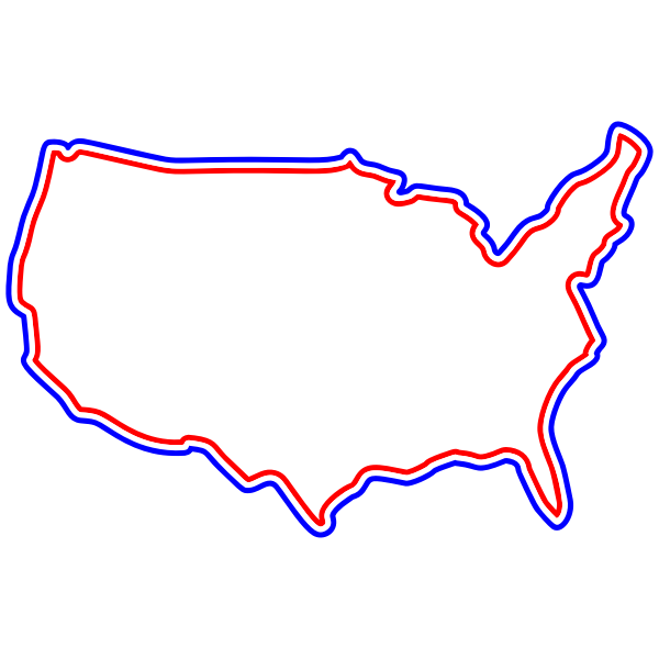 Red White Blue America Map