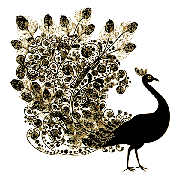 Gorgeous Peacock By Annalise1988 Silhouette Gold | Free SVG