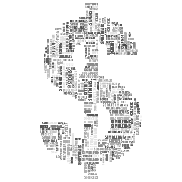 Money Euphemisms Grayscale | Free SVG