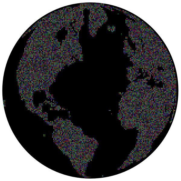 Globe Dotted Pattern With Black Ocean