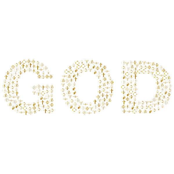 God Religious Symbols Design Gold No BG