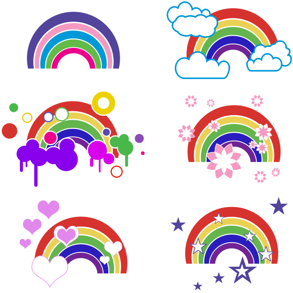 Download Rainbow Embellishments Free Svg