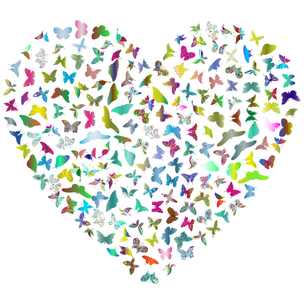 Butterflies Heart Polyprismatic | Free SVG