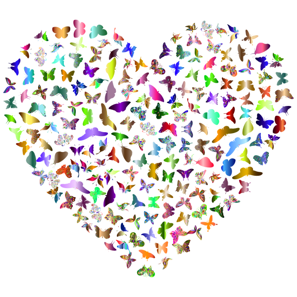 Download Butterflies Heart Chromatic | Free SVG