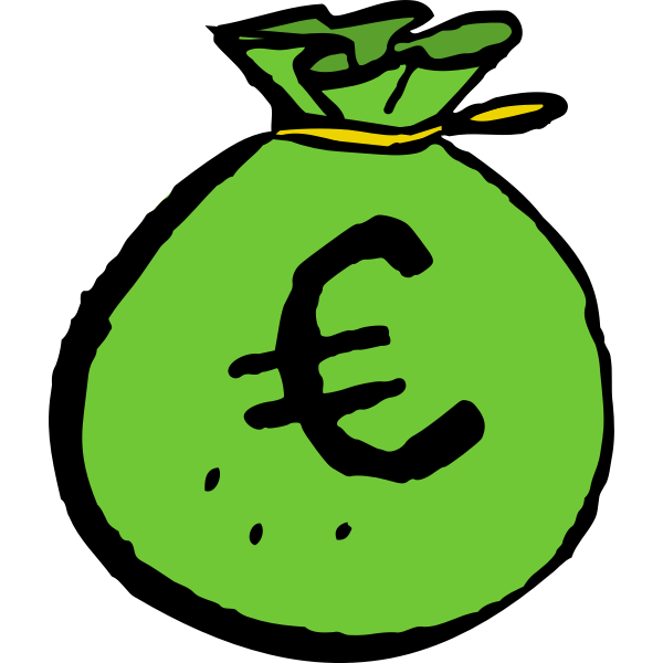 Green EUR money bag