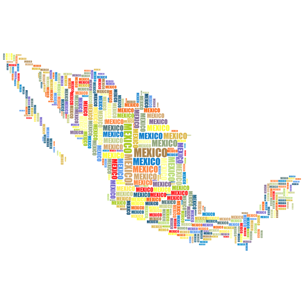 Mexico Map Word Cloud