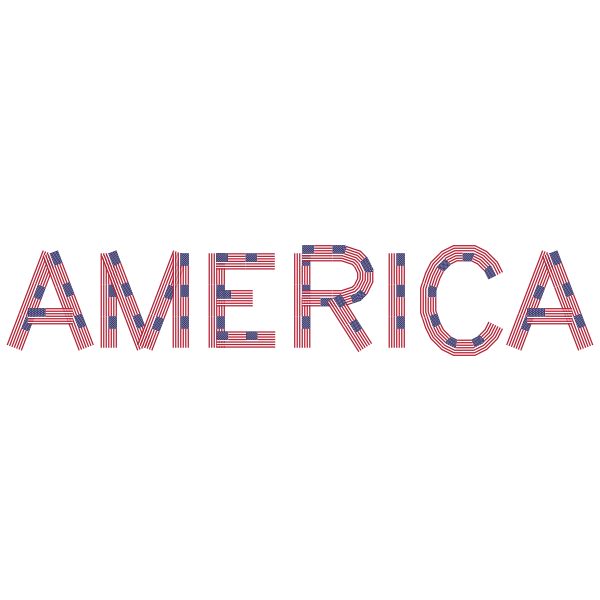 America Flag Typography