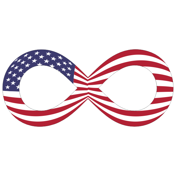 American Flag Infinity With Stroke