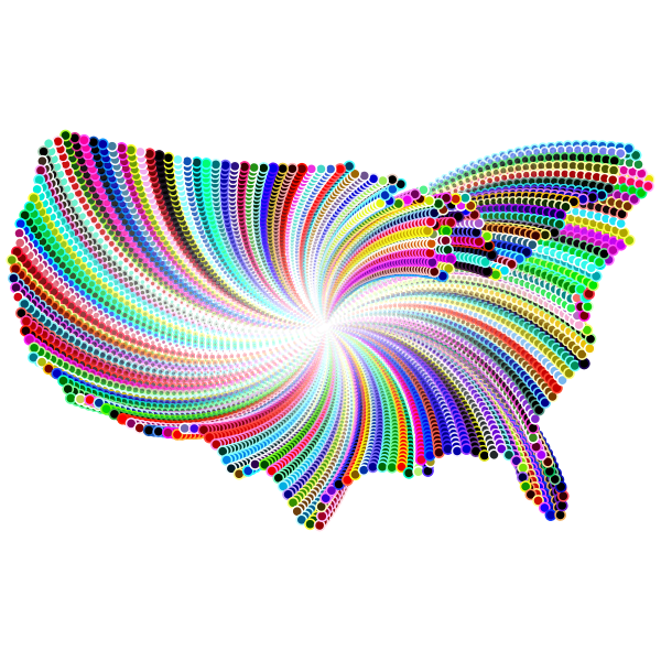 Psychedelic United States Map