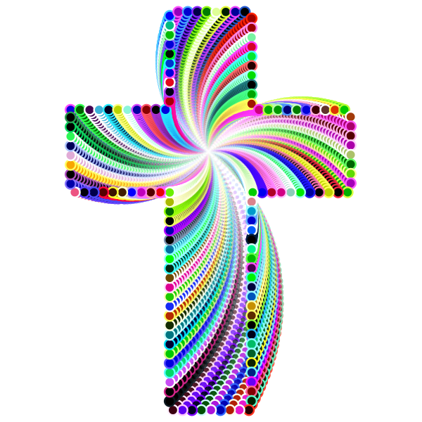 Cross with colored pattern