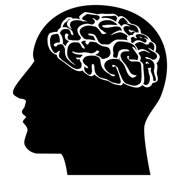 Head with brain silhouette