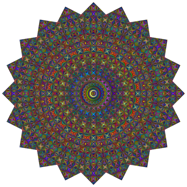 Mandala shape with colored pattern