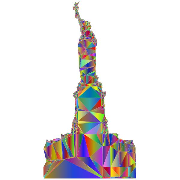 Statue Of Liberty Profile Silhouette Low Poly