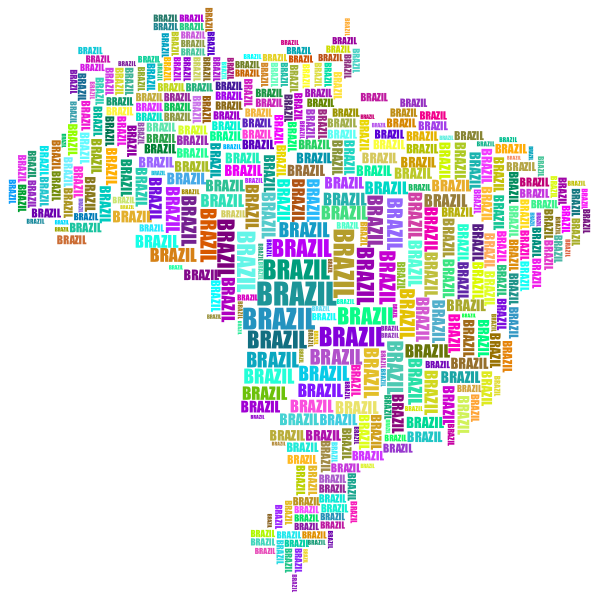Brazil Map Typography