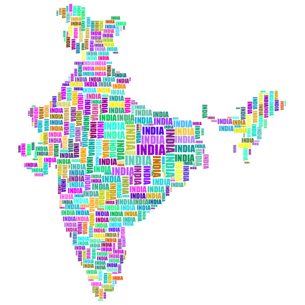India Map Typography