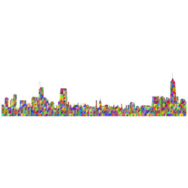 New York City Cityscape Skyline Panorama Silhouette Polyprismatic Triangles