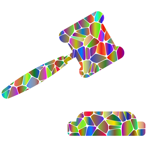 Gavel And Sound Block Icon Tiles Polyprismatic
