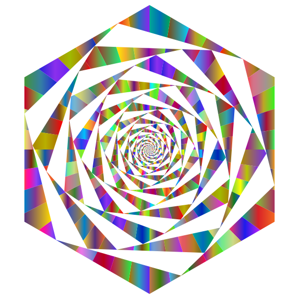 Hypnotic Hexagonal Maelstrom Polyprismatic No BG | Free SVG