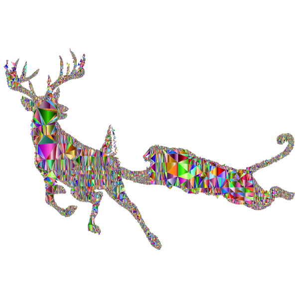 Deer And Mountain Lion Silhouette Mesh Chromatic
