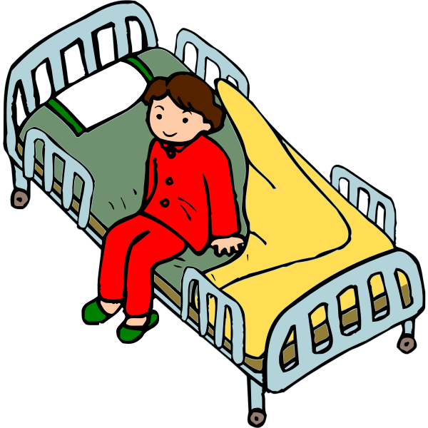 Child in a hospital bed | Free SVG