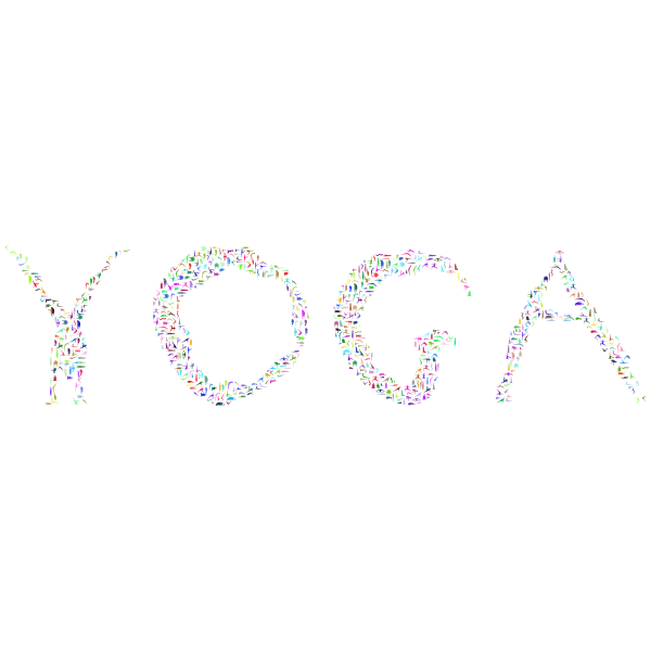 Yoga Fractal Typography Prismatic